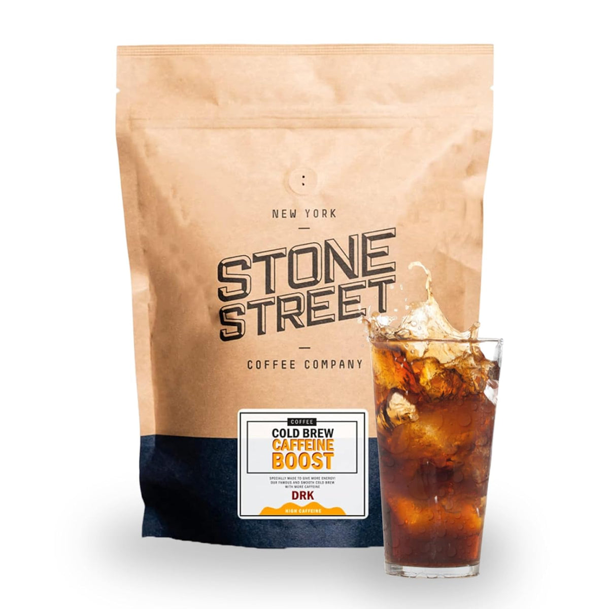 Cold Brew Coffee, High Caffeine ‘Boost Blend’, Coarse Ground Coffee, Dark Roast, 1 LB