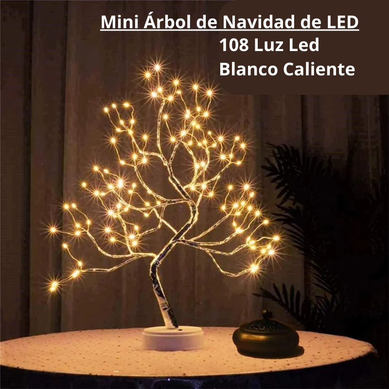 Ilumina tu Hogar con Encanto Festivo: Mini Árbol de Navidad de LED con Cable de Cobre